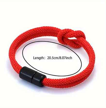 Красный браслет из шнура со знаком бесконечности – оберег, талисман, аксессуар на руку Киев