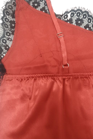 Піжама жіноча атласна з мереживом майка + шорти Червоний 3XL/4XL Харків