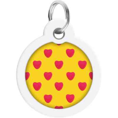 Адресник для животных WAUDOG Smart ID с QR паспортом "Сердца", круг 30 мм (230-0203) Винница