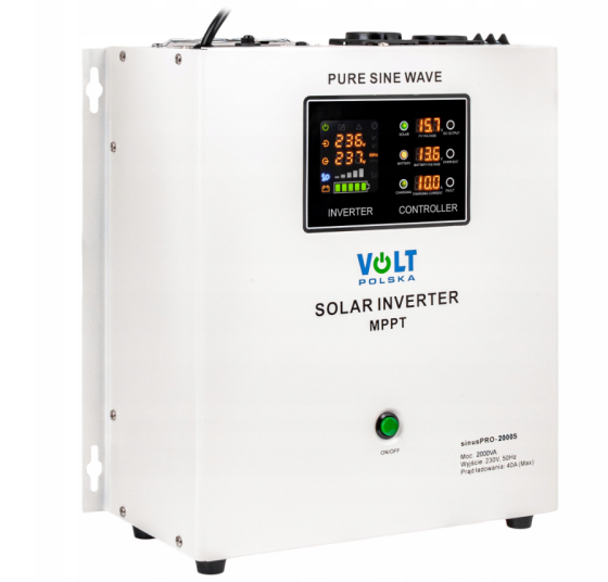 Гібридний ДБЖ інвертор сонячний Volt Polska SINUS PRO 2000 S 24/230V 1400/2000W + 40A MPPT 100V (3SPS200024) Київ