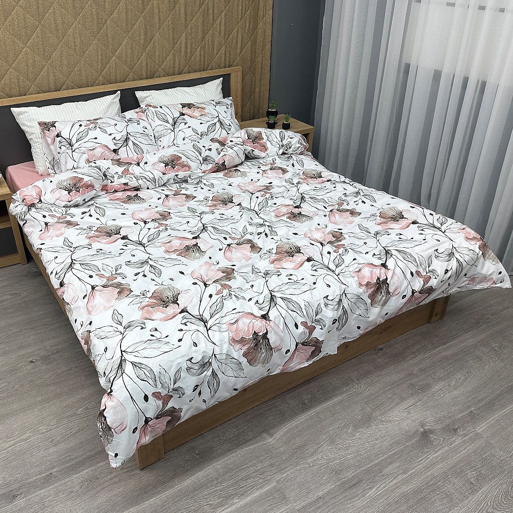 Комплект постельного белья, Decorator Dusty Blossom Двуспальный 180х215 с цветочным принтом (88-011) Киев - изображение 1