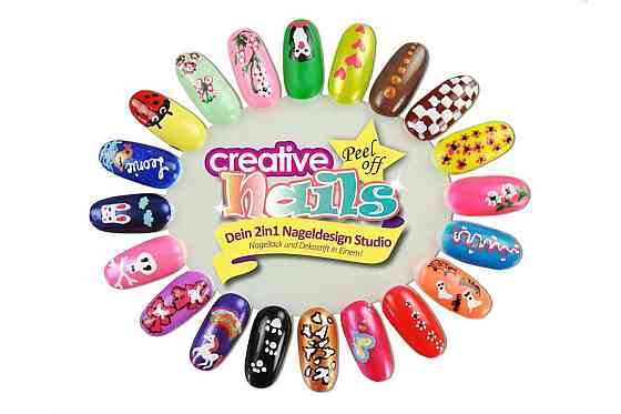 Дитячий лак-олівець для нігтів Creative Nails на водній основі (2 кольори зелений + блакитний) Киев