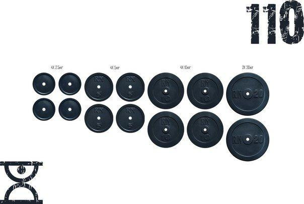Набор блинов 110 кг (4х2.5, 4х5, 4х10, 2х20) на гриф 25.30,50 мм Гантели, гири, штанги и диски гранилит Киев - изображение 1