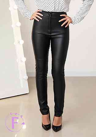 Стильні шкіряні штани жіночі "Casual" (тонкі) оптом | Норма Чорний, 44 Київ