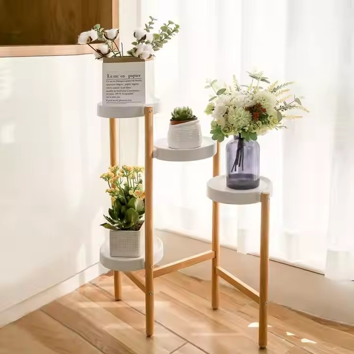 Стеллаж для цветов и растений на 4 яруса цвет древесной текстуры Каменец-Подольский - изображение 1