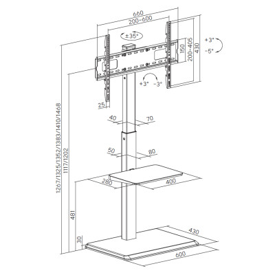 Стойка презентационная OfficePro TVS297B Винница - изображение 3