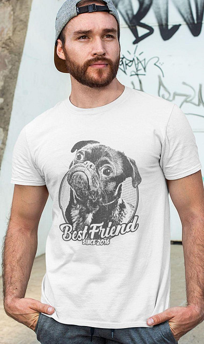 Футболка мужская с принтом  46 Белая 2664092798 Днепр - изображение 1