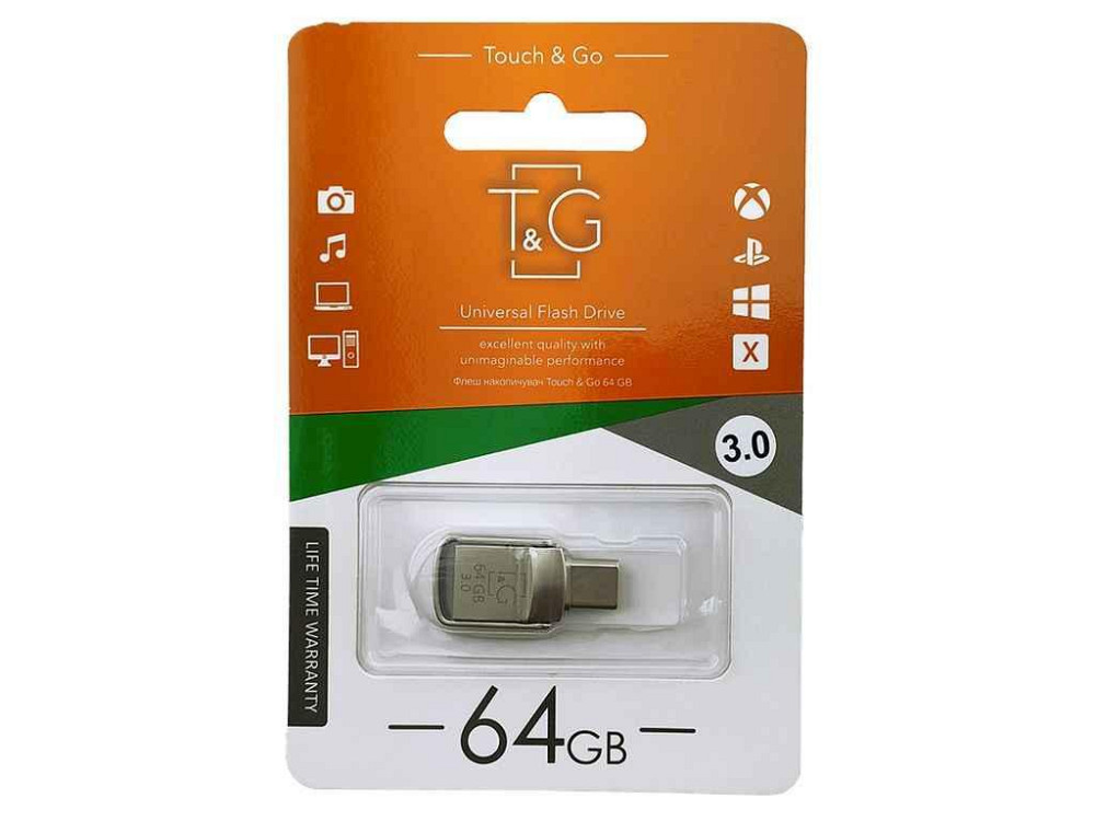 Флешка USB 64GB 3.0 104 USBType-C сталева ТМ TG Київ - фото 1