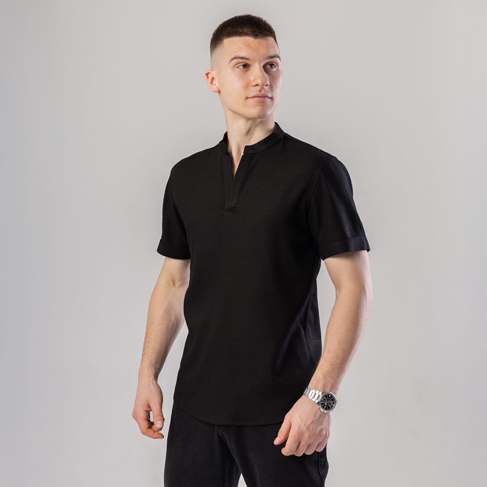 Мужская черная рубашка с коротким рукавом Pobedov Misto Киев - изображение 4