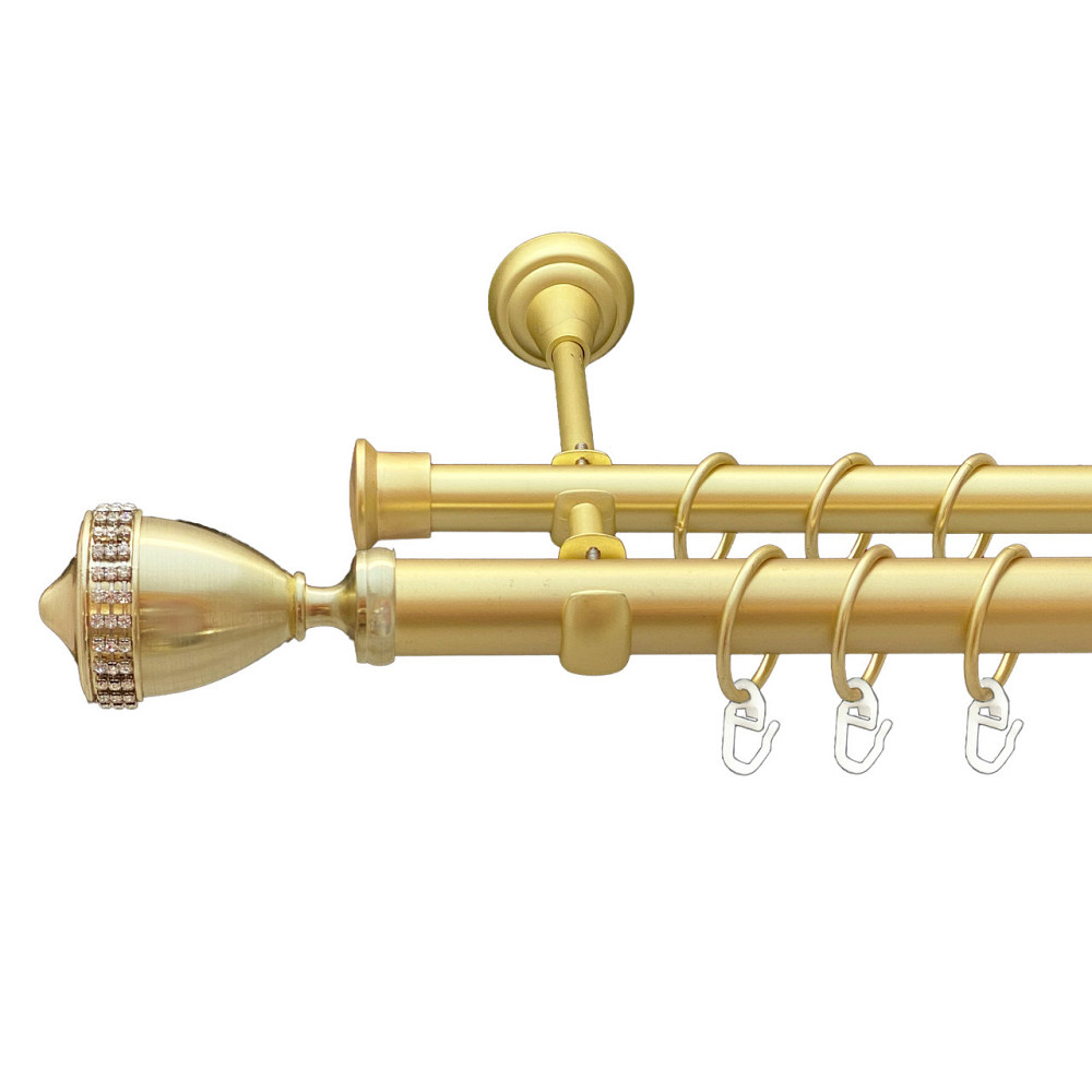 Карниз Orvit Етернія металевий дворядний відкритий Золото Матове 25\19 мм 200 см (00-00010672) Львів - фото 1