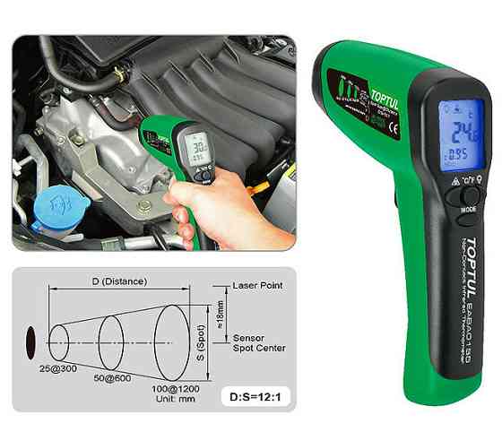 Пирометр (бесконтактный инфракрасный термометр) TOPTUL EABA0155 Одесса