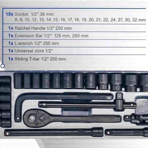Набір інструментів 24пр. 1/2" (6гр.) Scheppach SCH-4245B-5MPB Одеса