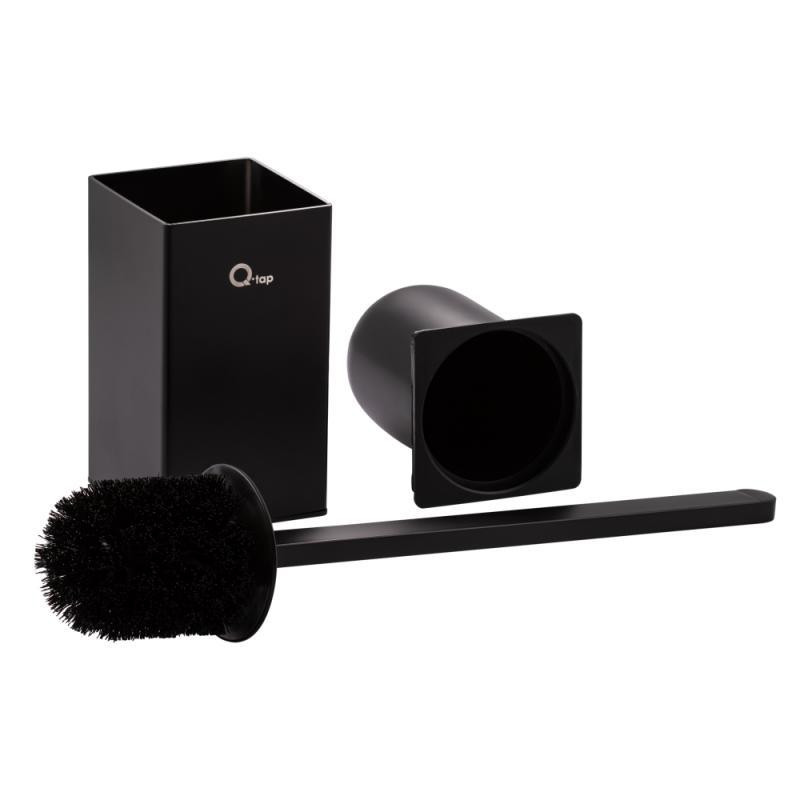 Йоржик для унітаза на підлогу Qtap Liberty BLM 1157-2 квадратна колба, чорний Київ - фото 3