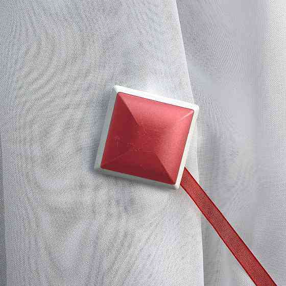 Магниты для штор и гардин Квадрат двусторонние набор 2 шт Красный с белым (81-278) Киев