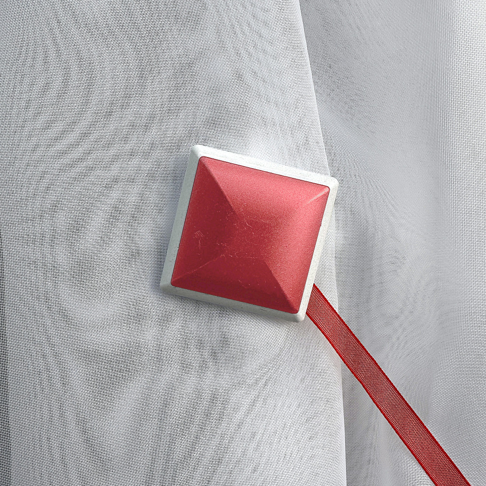 Магниты для штор и гардин Квадрат двусторонние набор 2 шт Красный с белым (81-278) Киев - изображение 2