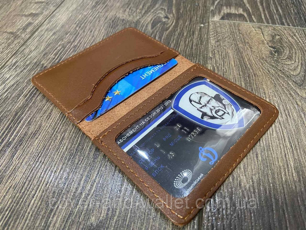 Коричнева обкладинка на авто документи і паспорт LQ Leather Київ - фото 6