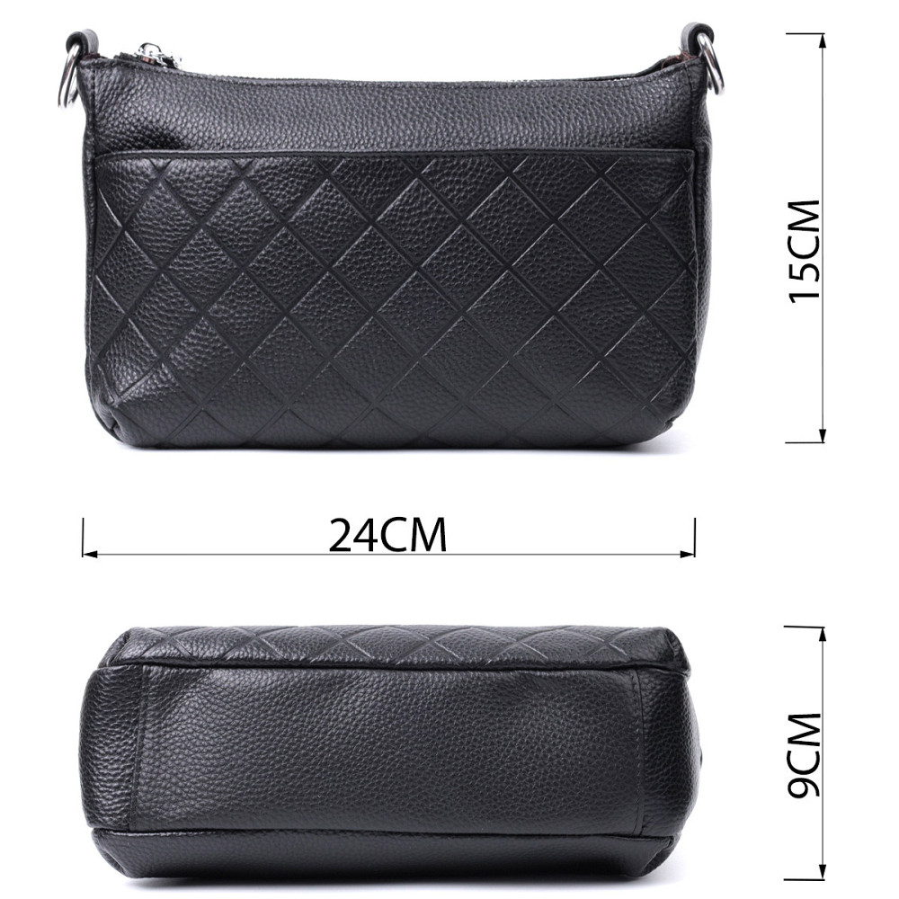 Элегантная сумка для женщин на три отделения из натуральной кожи Vintage 22805 Черный Киев - изображение 3