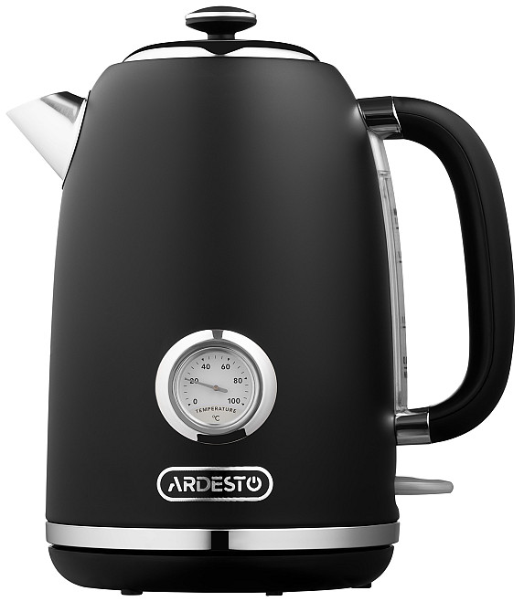 Електрочайник ARDESTO Vintage Dream 1.8л, Strix, метал, чорний матовий Киев - изображение 1