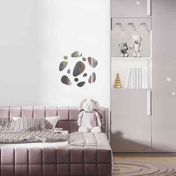 Зеркальный декор акриловый самоклеющийся Камешки серебро, 12шт (D) SW-00002496 Днепр