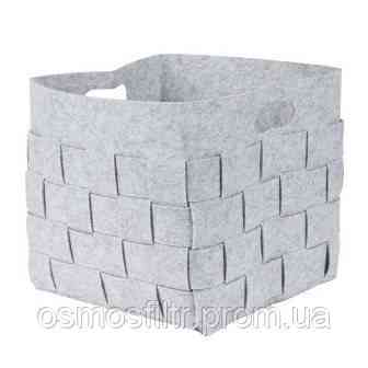 Корзина для хранения Axentia из фетра серая 25 л плетеная с ручками (135622) Киев