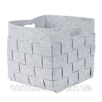 Кошик для зберігання Axentia з фетру сіра 25 л плетений з ручками (135622) Київ - фото 1