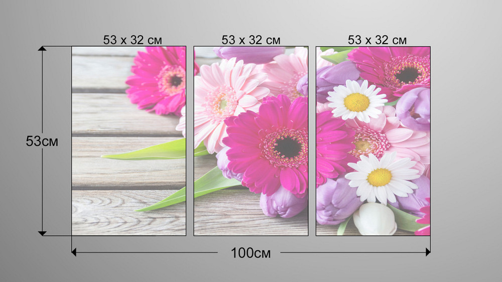 Модульна картина Квіти Аrt-176_3А Київ - фото 3