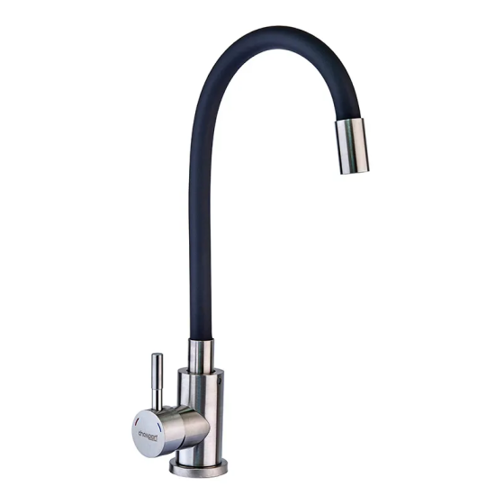 Кухонний змішувач Champion SUS-011 Refl.Black з силіконовим виливом з нержавіючої сталі (CH0332) Харків