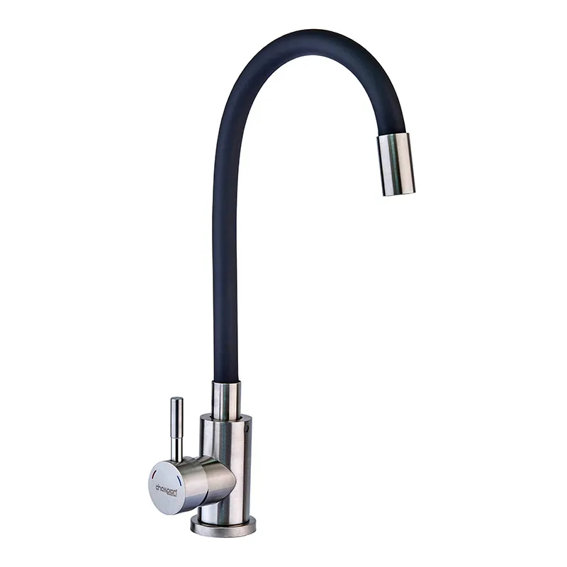 Кухонний змішувач Champion SUS-011 Refl.Black з силіконовим виливом з нержавіючої сталі (CH0332) Харків - фото 1