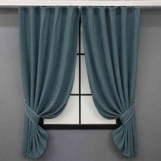 Комплект коротких штор VR-Textil Микровелюр SPARTA № 841ш Серо-голубой 130х170 см 2 шт (35-0199) Киев