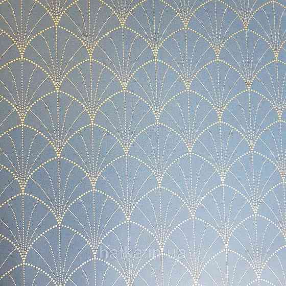 Шпалери вінілові на флізелін Caselio The Place to bed 0.53х10 м геометрія фігури золотисті смуги на синьому 3д Київ