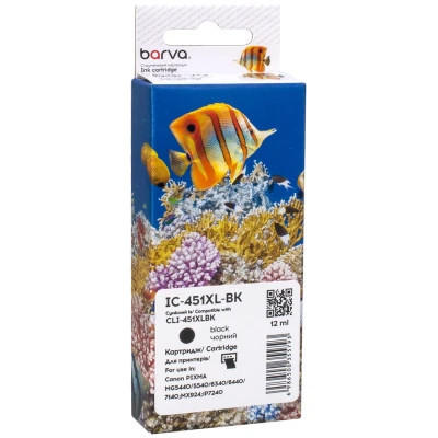 Картридж Barva Canon CLI-451BK XL (6472B001) 4425 ст, black (IC-451XL-BK) Вінниця - фото 1