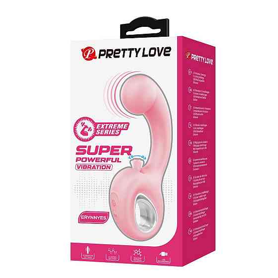Вібратор PRETTY LOVE Erynnyes, силікон, рожевий, 10 режимів вібрації та 5 режимів стимуляції Sex Aura Київ