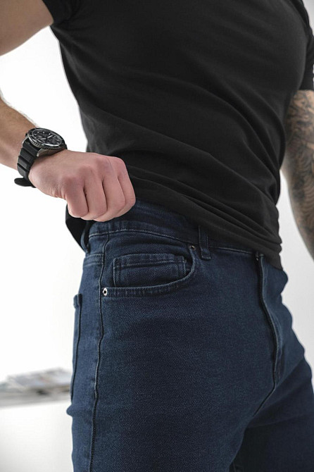 Классические джинсы мужские синие прямые Regular fit демисезонные хлопок повседневные стильные Without Karma 32 Одесса - изображение 4