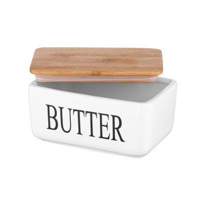 Масленка кухонная Ardesto Midori 16.5х10х8см, кераміка, бамбук, біла (AR0908W) Вінниця - фото 3