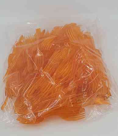 Вилка одноразова пластикова для фруктів Юніта Помаранчева (250 шт) Харків