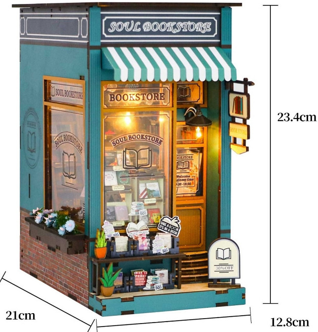 Румбокс "Книжкова Крамниця" інтер'єрний конструктор DIY набір M2314 Харків - фото 1