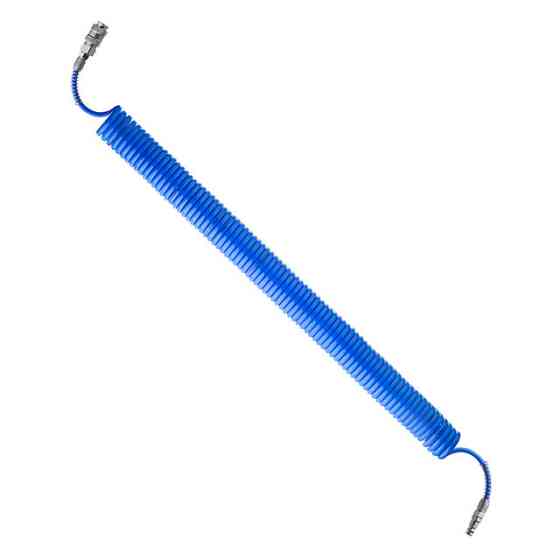 Шланг спиральный полиуретановый, 5,5×8 мм, 15 м, с быстроразъемными соединениями INTERTOOL PT-1708 Киев