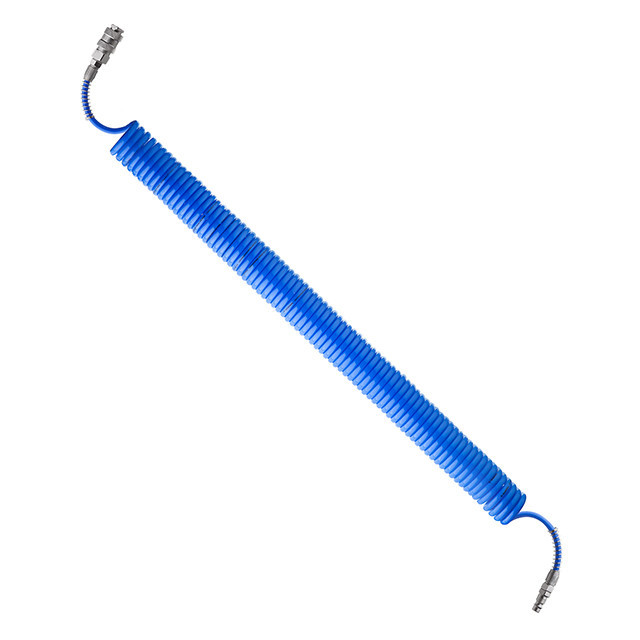 Шланг спіральний поліуретановий, 5,5×8 мм, 15 м, зі швидкороз'ємними з'єднаннями INTERTOOL PT-1708 Київ - фото 1