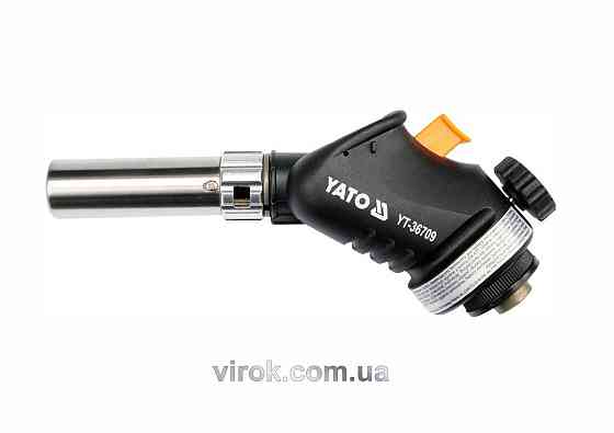 Пальник газовий YATO : різьбове з'єднання EN417. до 1.28 кВт. п'єзозапал. 360°. max t' 1600°c [6/12] Одесса
