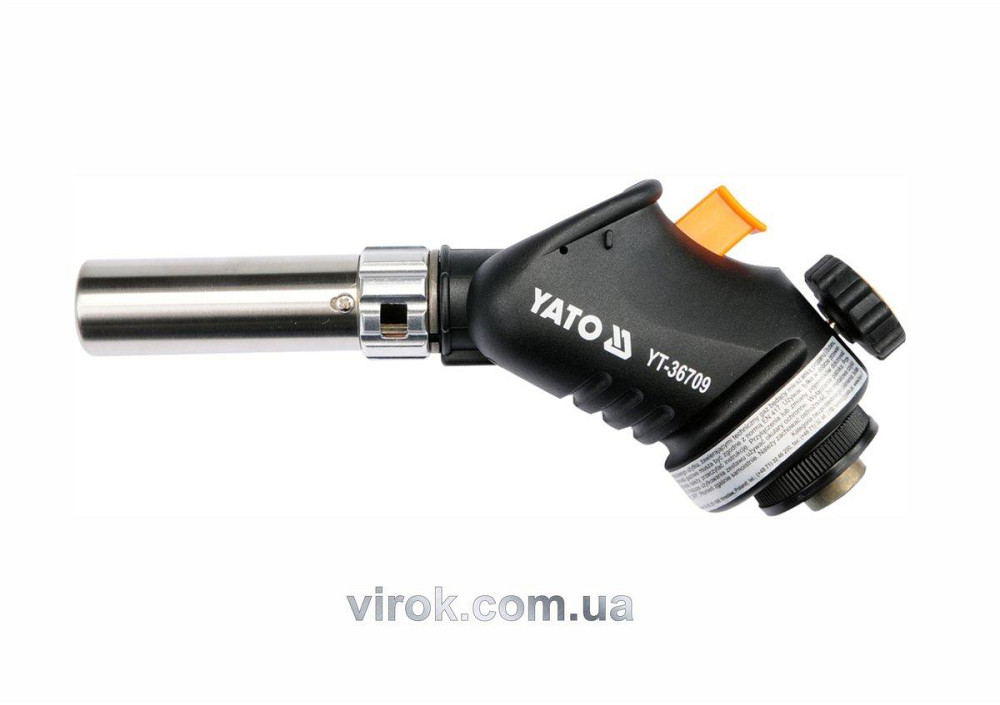 Пальник газовий YATO : різьбове з'єднання EN417. до 1.28 кВт. п'єзозапал. 360°. max t' 1600°c [6/12] Одесса - изображение 1