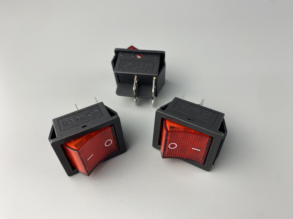 Перемикач клавішний червоний, 25 ммх31мм, 4 ніжки Мукачево - фото 2