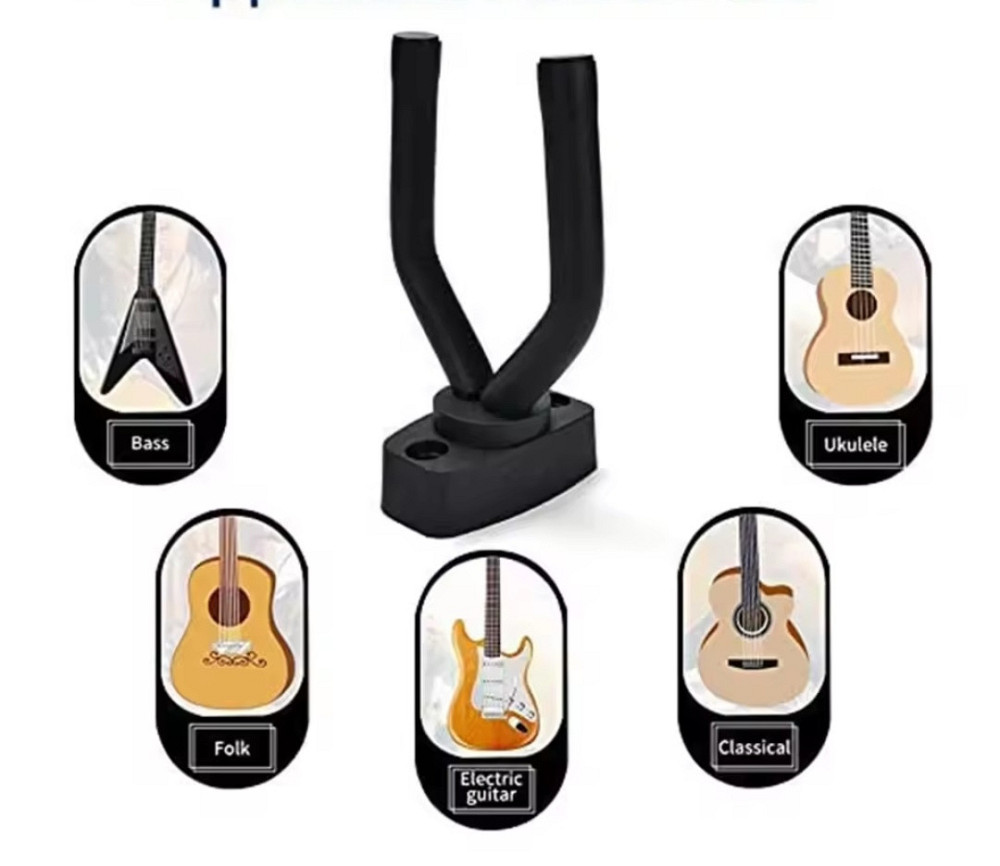 Настенный держатель для гитары 14 на 7 см черный Киев - изображение 7
