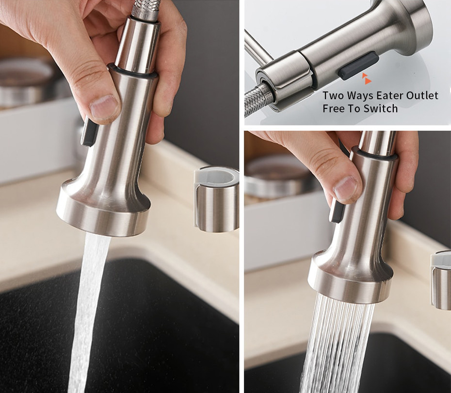 Гибкий кухонный смеситель с выдвижным сливом и рычагом сбоку RESTEQ. Смеситель для кухни Киев - изображение 8