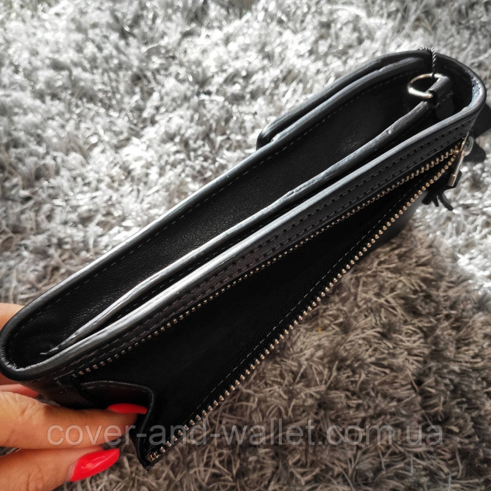 Маленькая мужская вертикальная сумка кошелек через плечо Grande Pelle Киев - изображение 4