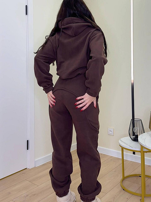 Женский теплый костюм двойка: худи и штаны двусторонний полар флис Одесса - изображение 3