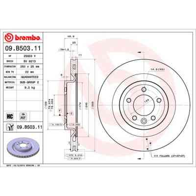 Тормозной диск Brembo 09.B503.11 Винница