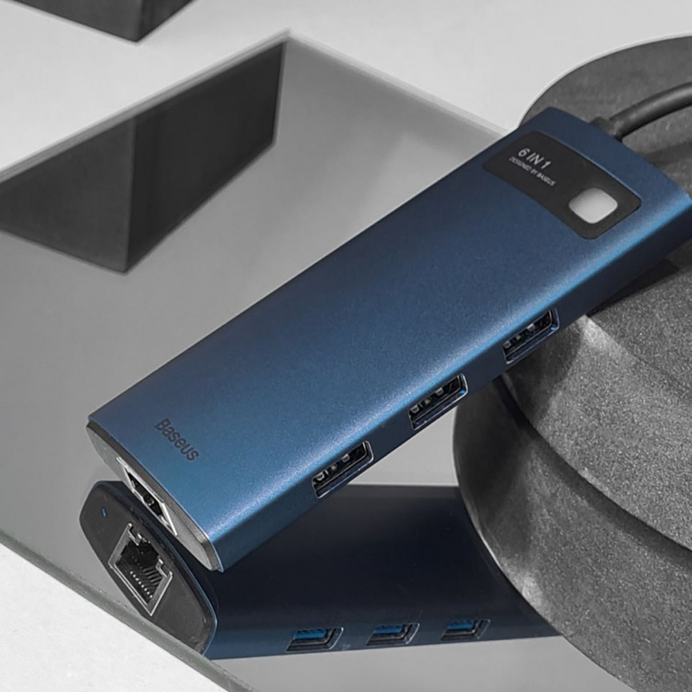 USB-Хаб Baseus Metal Gleam Series 6-in-1 Type-C серый Львов - изображение 5