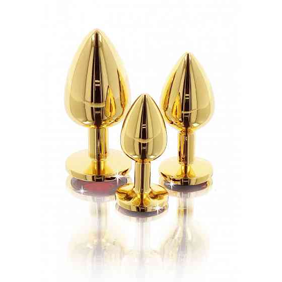 Анальна металева пробка золотиста L Butt Plug With Diamond Jewel Taboom Sex Aura Київ
