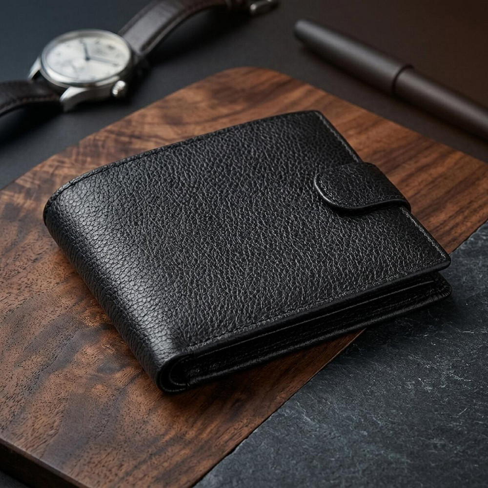 Чоловічий гаманець ST Leather 18328 (ST137) італійська шкіра Чорний Київ - фото 10