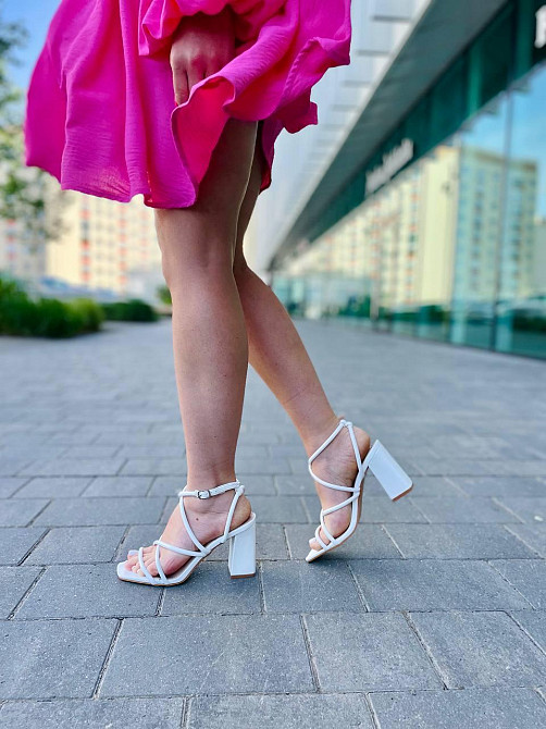 Білі босоніжки літні жіночі на підборах еко-шкіра YES MILE LEI-77 р. 36-41 / Стильне жіноче взу Киев - изображение 9